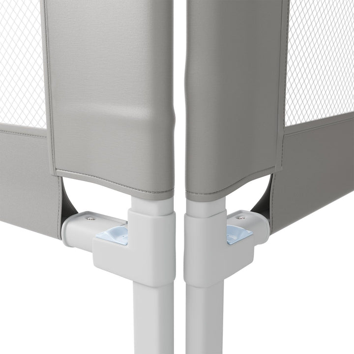Juskys Bettgitter für Babies - Grau - Höhenverstellbar - 200 x 71-101 cm