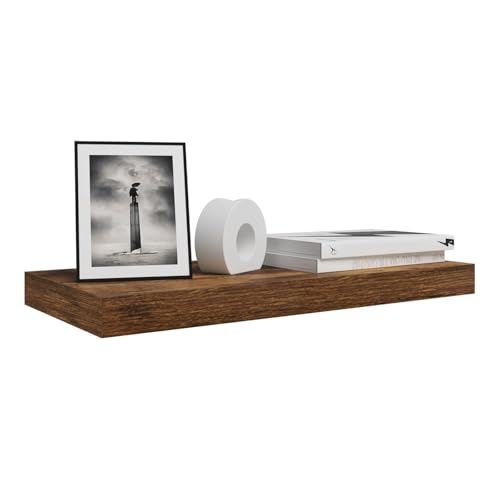 Woltu Schwimmende Wandtafel Vintage Braun 70 x 23 x 3,8 cm