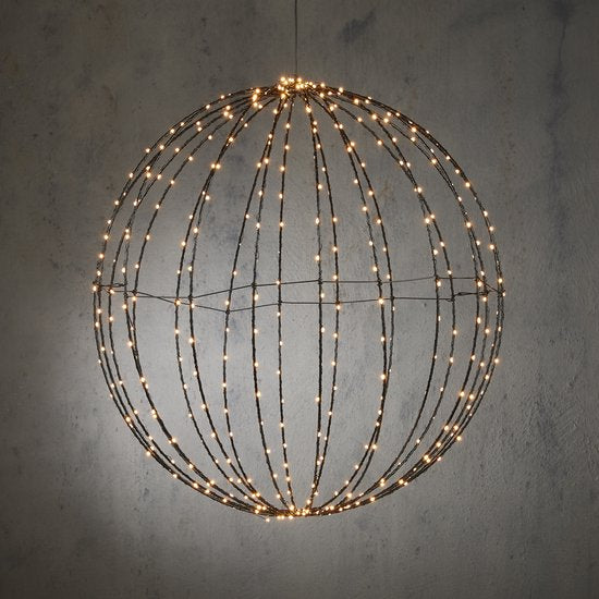 Luca Lighting Weihnachtslichterkugel mit warmweißen LED-Lichtern - Ø60 cm - Schwarz