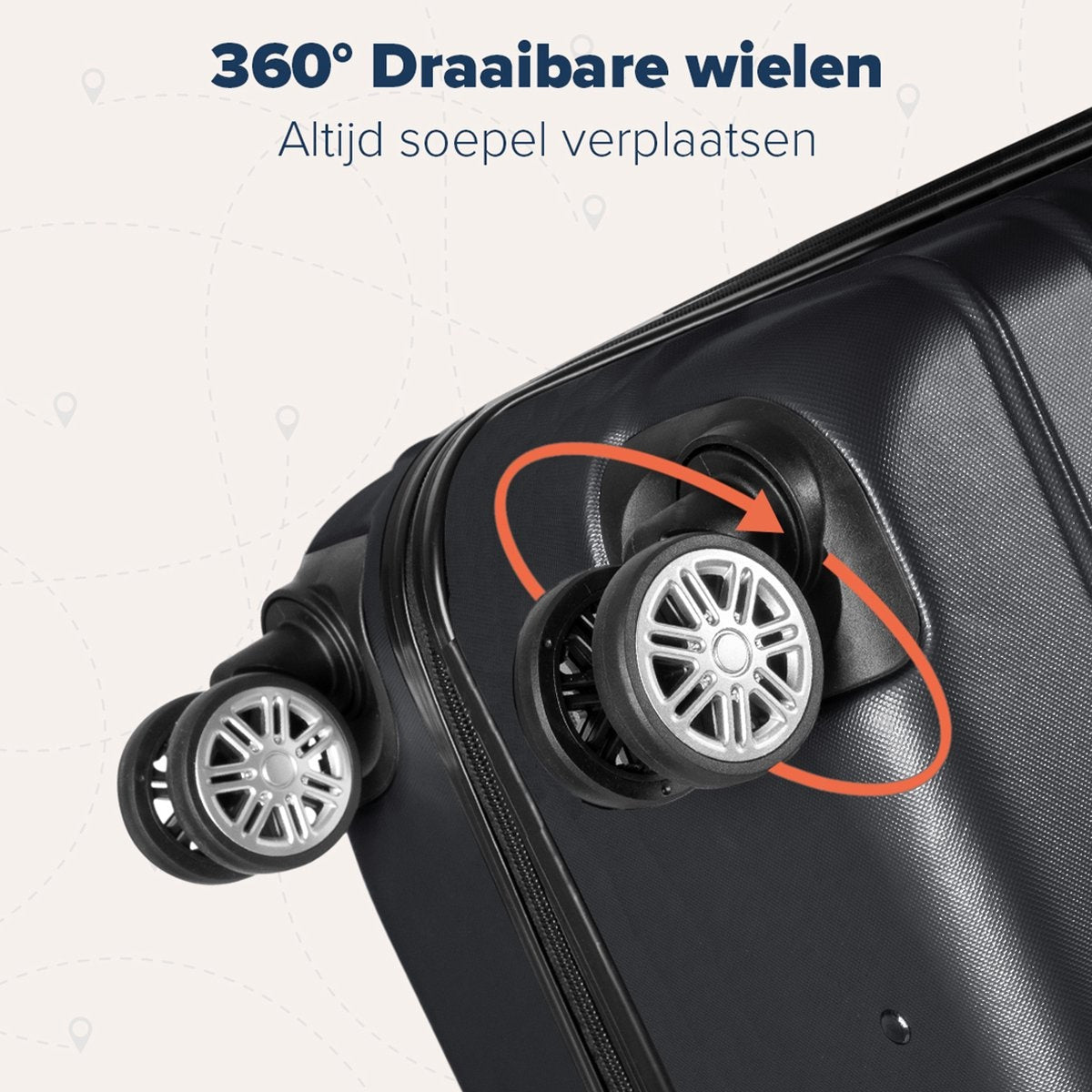 TRVLMORE - Kofferset - 3 Stück - 38L (Handgepäck) + 70L + 110L - Schwarz