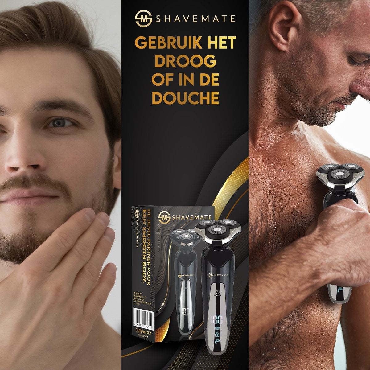 ShaveMate 3-in-1 Rasierer - Bartschneider - Haarschneider für Männer - Haarschneider-Set - Kabellos - Wasserdicht