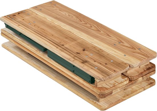 Holz-Picknicktisch / Biertisch Passau - 3-teilig - 220cm - klappbar - stabil - Holzfarbe