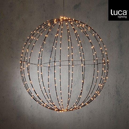 Luca Lighting Weihnachtslichterkugel mit warmweißen LED-Lichtern - Ø60 cm - Schwarz