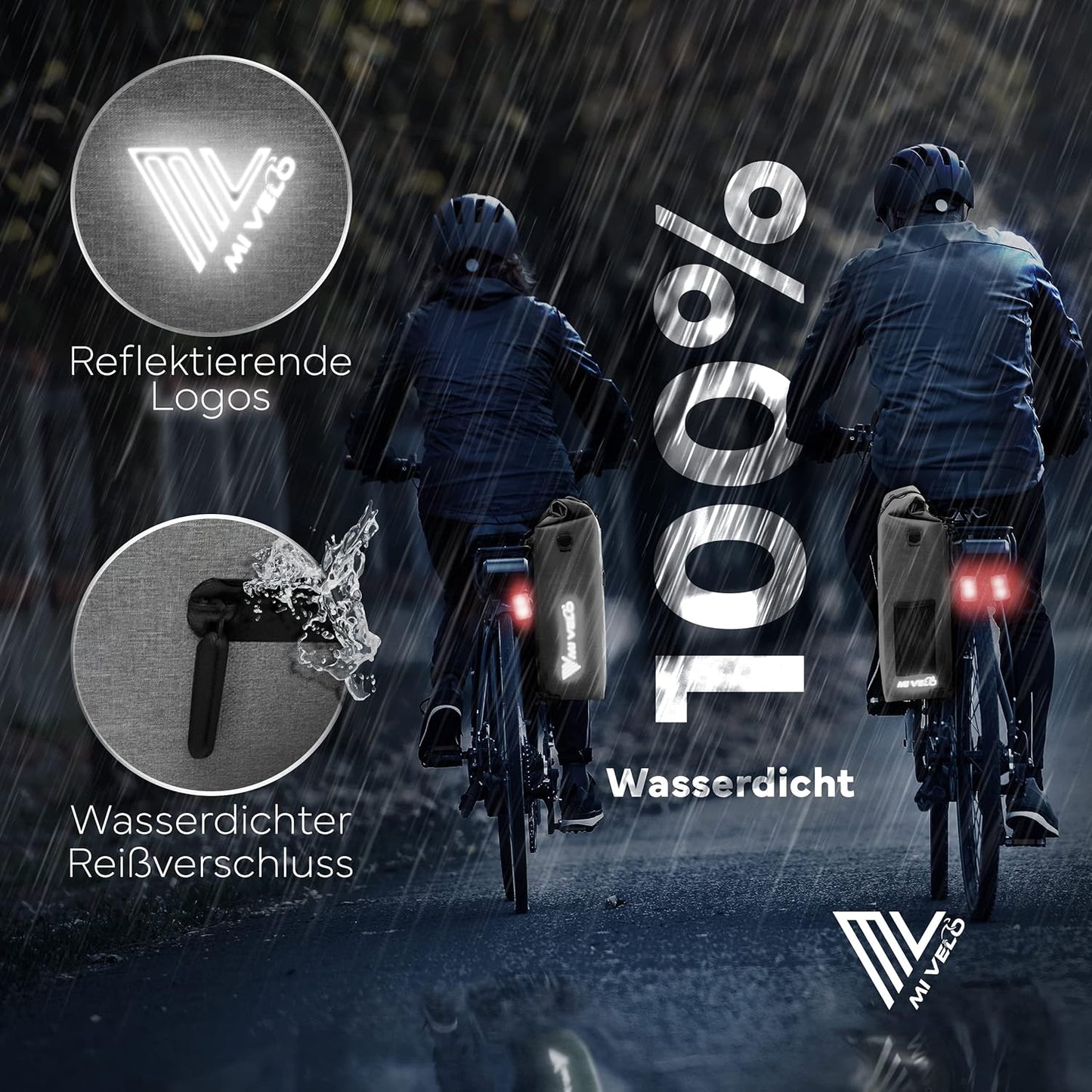 MIVELO 3-in-1 wasserdichte Packtasche für Gepäckträger - PVC-frei - Grau - 25 L