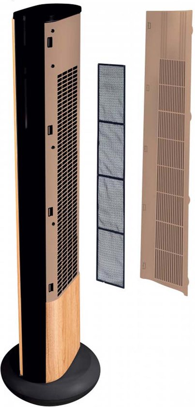 Solis Easy Breezy 757 Turmventilator - Ferngesteuerter Standventilator - Timerfunktion - 44,8 dB - 91 cm hoch - Holzoptik