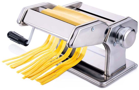 alpina Nudelmaschine, manuell – Edelstahl – Tischklemme – Spaghetti, Ravioli, Lasagne