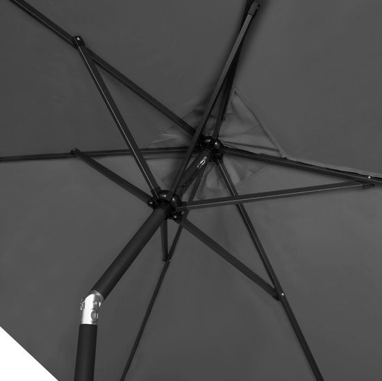VONROC - Premium Stick Sonnenschirm Rapallo - 200x300cm - Inkl. Schutzhülle - Rechteckiger Sonnenschirm - Neigbar - UV-beständiges Tuch - Grau