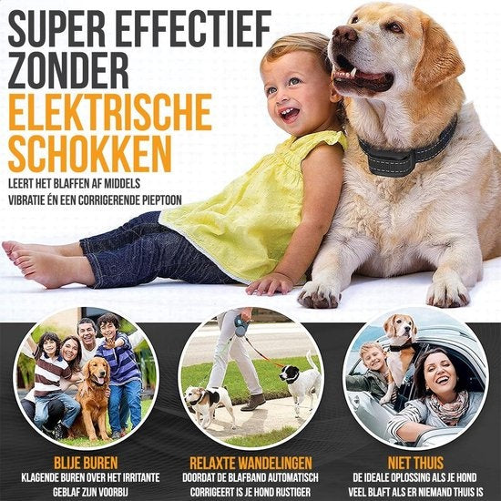 Strex - Anti-Bellband für Hunde - 3-60kg - kein Schock - Vibration und Audio - IP67 Wasserdicht - Schwarz