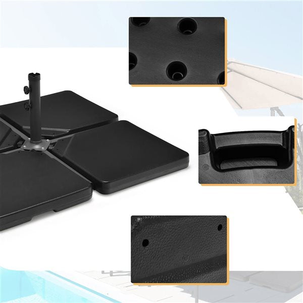 Coast Fließen befüllbar - Für Sonnenschirmfuß - 12.9L - 4 Stück - 101.6 x 6.35 x 44.45 cm - Schwarz