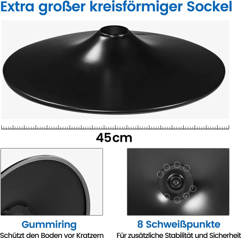 Yaheetech Barhocker 2er Set - Schwarzes Kunstleder - Verstellbar 87,5-107,5 cm - 360° drehbar mit Rückenlehne und Fußstütze