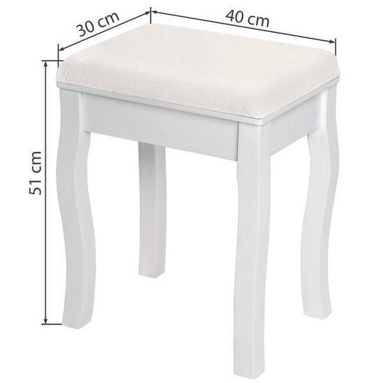 tectake - Schminkhocker Schminkhocker mit gepolsterter Sitzfläche - 402073