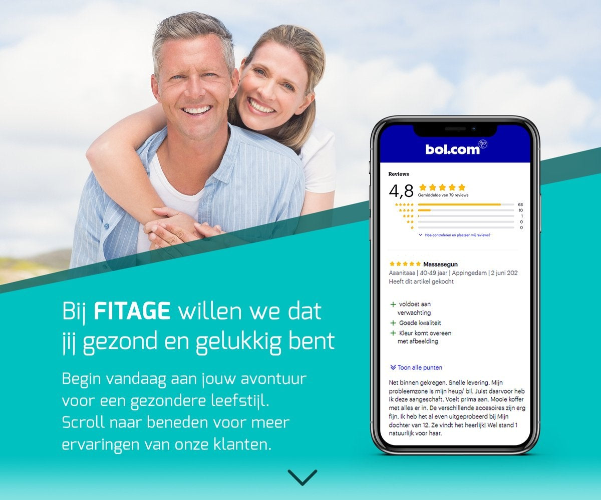 FITAGE Massage Gun Professional - 12 Aufsätze - 30 Modi - Schwarz