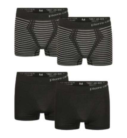Pierre Cardin Herren-Boxershorts 4er-Pack – Nahtlos – Figurbetont – Schwarz gestreift – Größe L