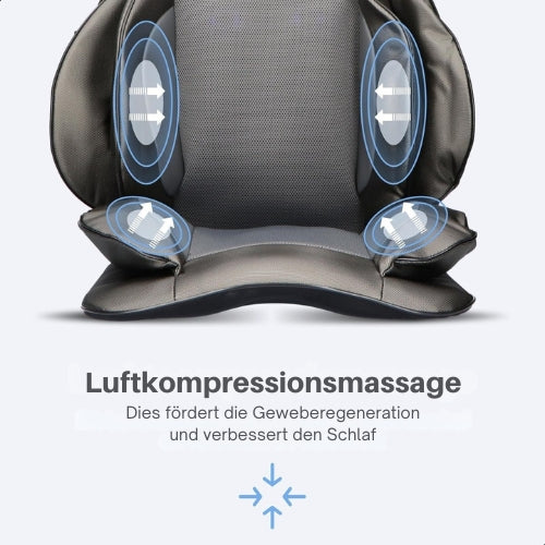 Lifeproducts - Shiatsu-Massagesitz - mit Nacken-, Rücken- und Oberschenkelmassage - einstellbare Wärmefunktion - Schwarz