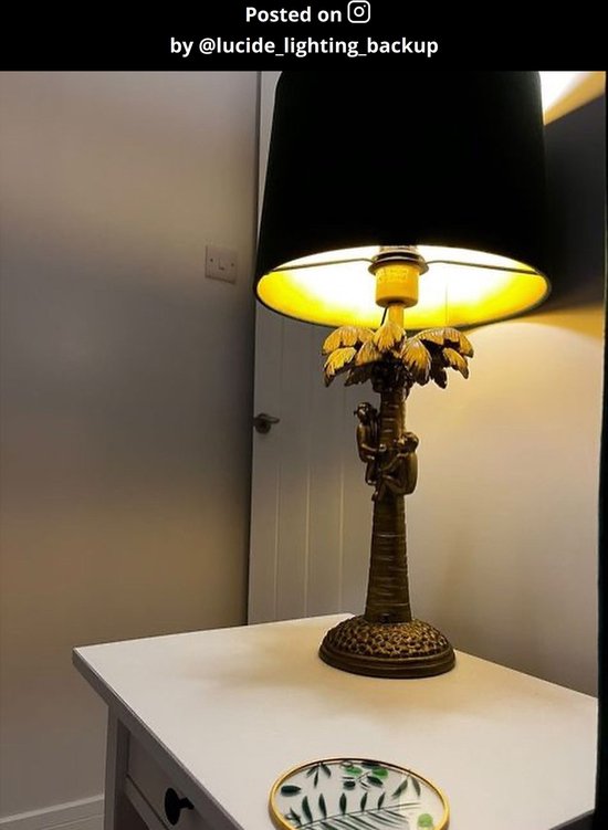 Lucide EXTRAVAGANZA KOKOSNUSS – Tischlampe – Ø 30,5 cm – 1xE27 – Mattgold / Messing
