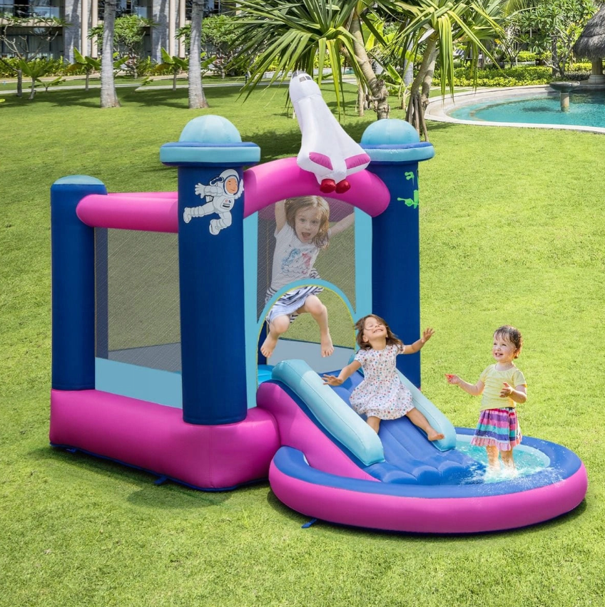 Coast aufblasbare Wasserrutsche für Kinder Hüpfburg-Center mit Ventilator 207 x 393 x 270 cm