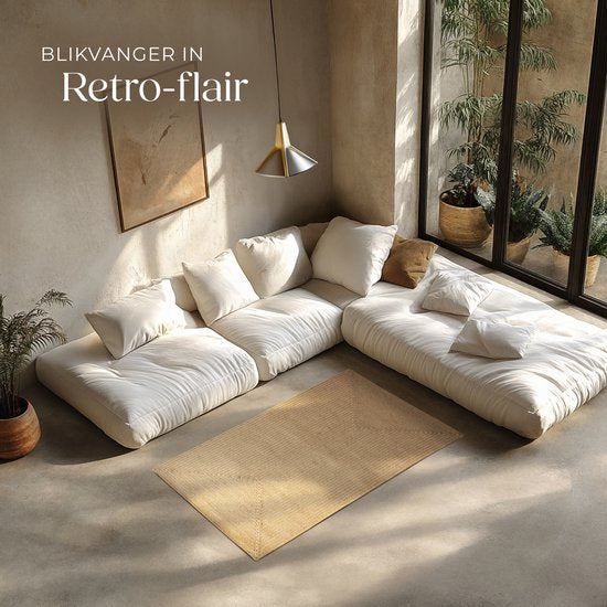 tectake - Flechtteppich - Boho-Stil - Juteteppich für den Innen- und Außenbereich - Langlebig, pflegeleicht, formbeständig und allergikerfreundlich - Vintage-Teppich - Div. Größen - 80x150 cm