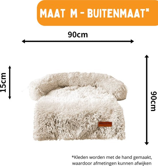 Von Cee Cee - Original Hundedeckenbank - Hundedeckenbank - Hundekorb - Premium - komplett abnehmbar - Beige - Größe M - 90x90