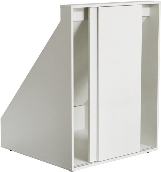 Aufbewahrungsschrank unter der schrägen Wand im Schlafzimmer im Dachgeschoss – Schrank, der an eine Dachschräge passt