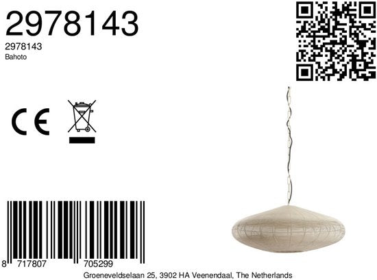 Light & Living Hängeleuchte Bahoto – Matt-Creme – 51 x 20 cm