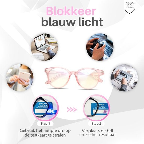 LC Eyewear Computerbrille - Blaulichtbrille - Displaybrille - Unisex - Transparent Pink