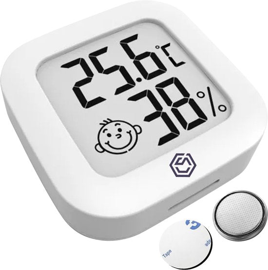 Ease Electronicz Hygrometer - Wetterstation - Luftfeuchtigkeitsmesser - Thermometer für Innenräume - inkl. Batterie und Klebestreifen