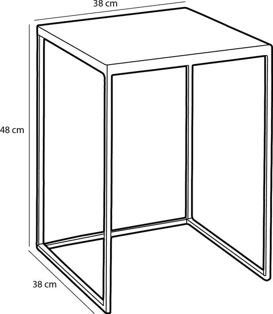 Mica Decorations Odile Outdoor Beistelltisch - 2er Set - L38 x B38 x H48 cm - Metall - Braun, Weiß