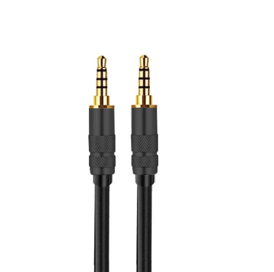 Drivv. AUX-Kabel 3,5 mm - Klinke auf Klinke - 4-poliges Audiokabel - vergoldet - Stecker auf Stecker - PVC - Schwarz - 5 Meter
