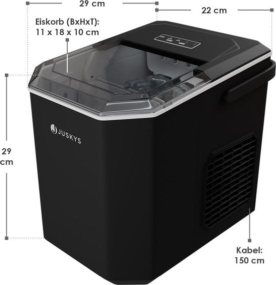 Juskys - Eiswürfelbereiter IceOracle - Inkl. Zubehör - Schwarz