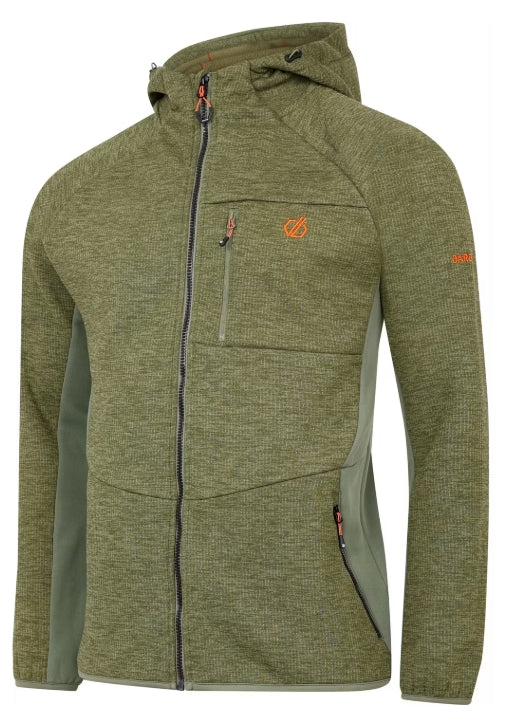 Dare2B Strickfleece-Hoodie für Männer - Khaki Grün - Größe L