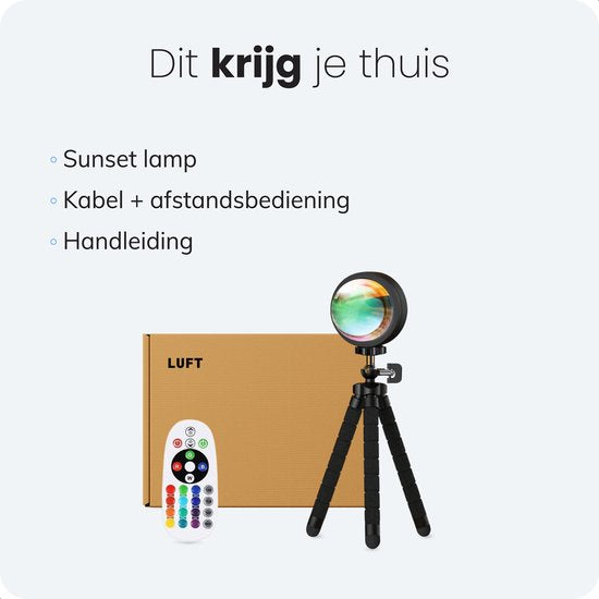 Sunset Lamp - inkl. App und Fernbedienung - Tiktok Projektionslampe - Stimmungsprojektor - Beleuchtung - 16 Farben - Luft