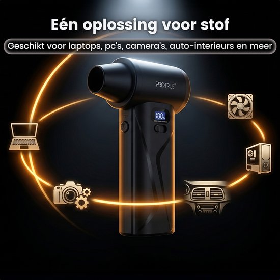 ProTrue® Air Duster 110.000 U/min – 4 Stufen – Kabelloser Staubreiniger – Druckluft für den Computer – Turbo-Lüfter mit Druckluft – Akku-Luftgebläse