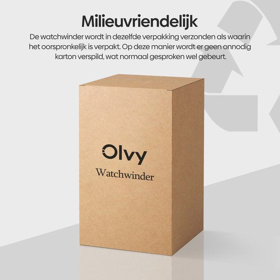 Olvy Time - Watchwinder Wood - 3 Uhren - Uhrenbeweger - Mit LED-Beleuchtung - Uhrenbeweger