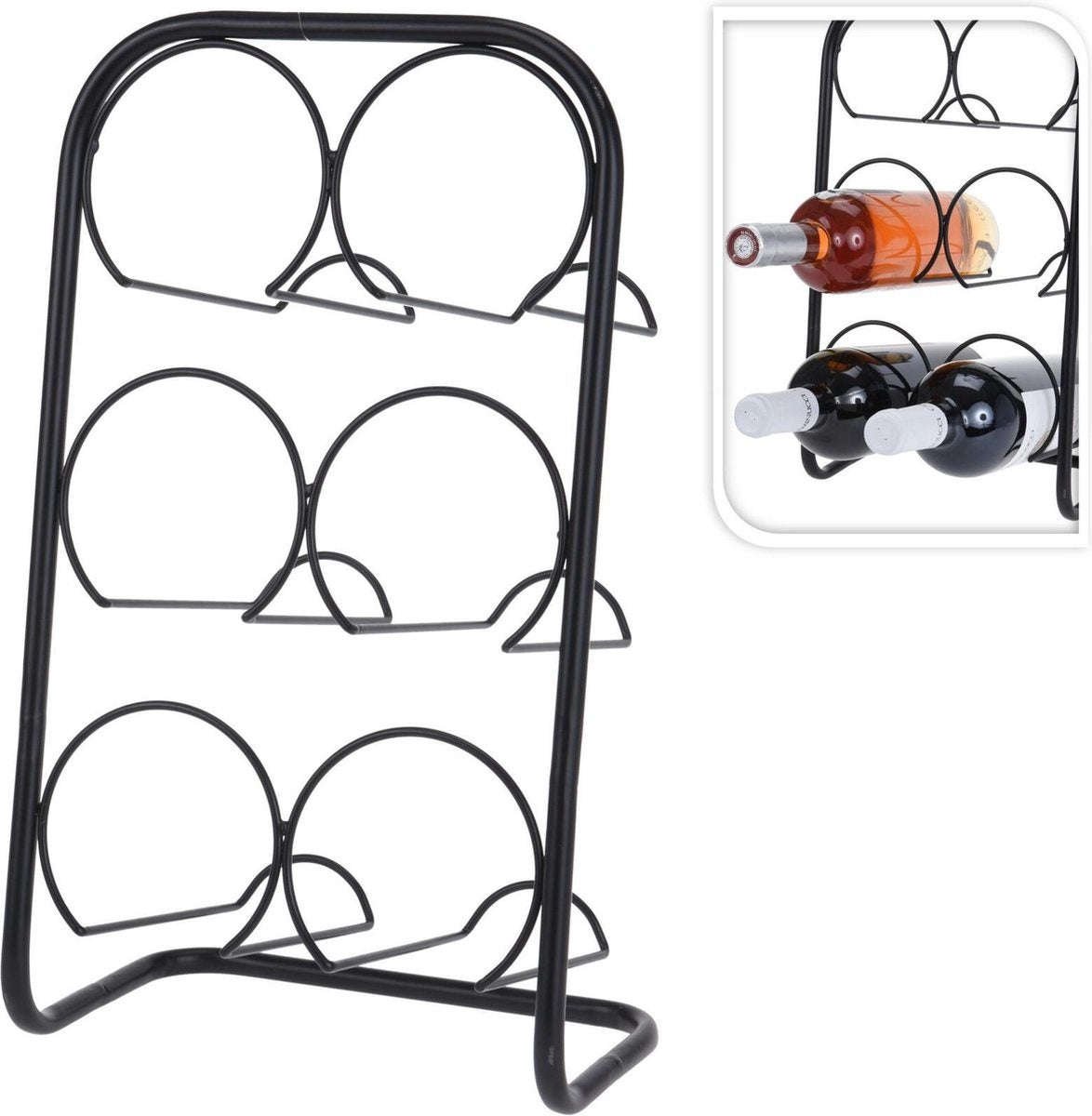 Weinflaschenhalter aus Metall/Weinregal für 6 Flaschen 22 x 14 x 38 cm - Weinflaschenhalter