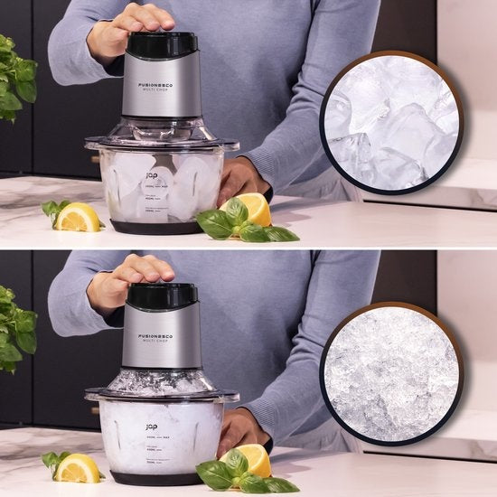 JAP Appliances Multi Chop - Zerkleinerer mit Glasschale (1,2 Liter) - Eiszerkleinerer - Spülmaschinenfest - Lebensmittelzerkleinerer - 6 Klingen - 400W