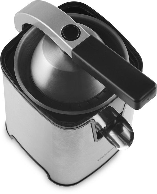 Tristar Elektrische Zitruspresse – CP-3009 – 350 W – inkl. 2 Presskegel, Fruchtfleischfilter, Tropfstopp, Presshebel – Edelstahl