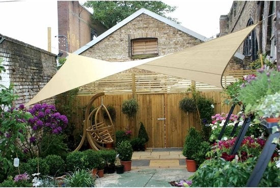 Perel Schattentuch, wasserabweisend, 3,6 x 3,6 m, 160 g/m², Polyester, quadratisch, creme