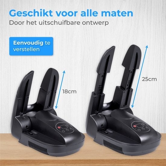 Nuvance - Schuhtrockner-/erfrischer - Ozon-/Trockenfunktion - 5-7 Tage ohne aufladen - Schwarz