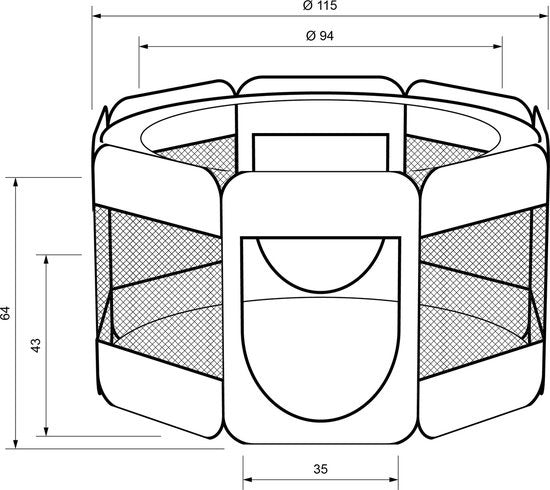 tectake Faltbares Welpenzelt für Welpen Schwarz inkl. - Tragetasche - 400734