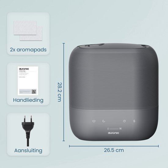 Auronic Luftbefeuchter – 5 l – Geeignet für Schlafzimmer, Babyzimmer, Büro, Wohnzimmer und mehr – Luftbefeuchter – BPA-frei – Anthrazit
