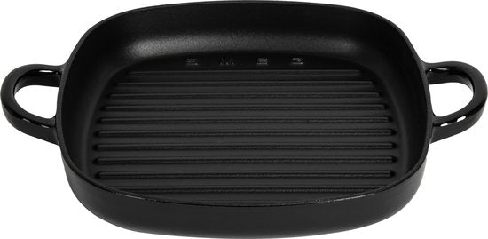 Smeg – Grillpfanne aus Gusseisen – Schwarz – 26 x 26 cm – Für Induktionsherde geeignet