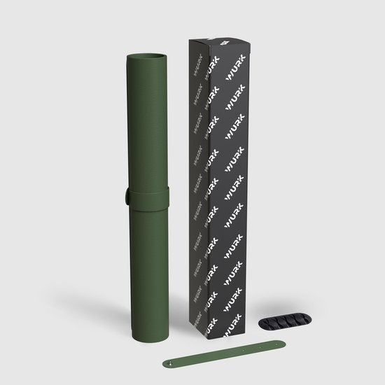 WURK Professionelle Schreibtischunterlage aus Kunstleder - Schreibtischorganisation - Schreibtischzubehör - Mauspad XXL- Inklusive Kabelclip - 80x40 - Grün