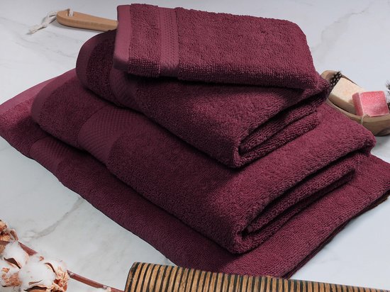 DoubleDry Hotel-Waschlappen 16 x 21 cm – 6er-Set – 100 % Baumwolle, 500 g/m² – Weich & saugfähig – Bordeauxrot