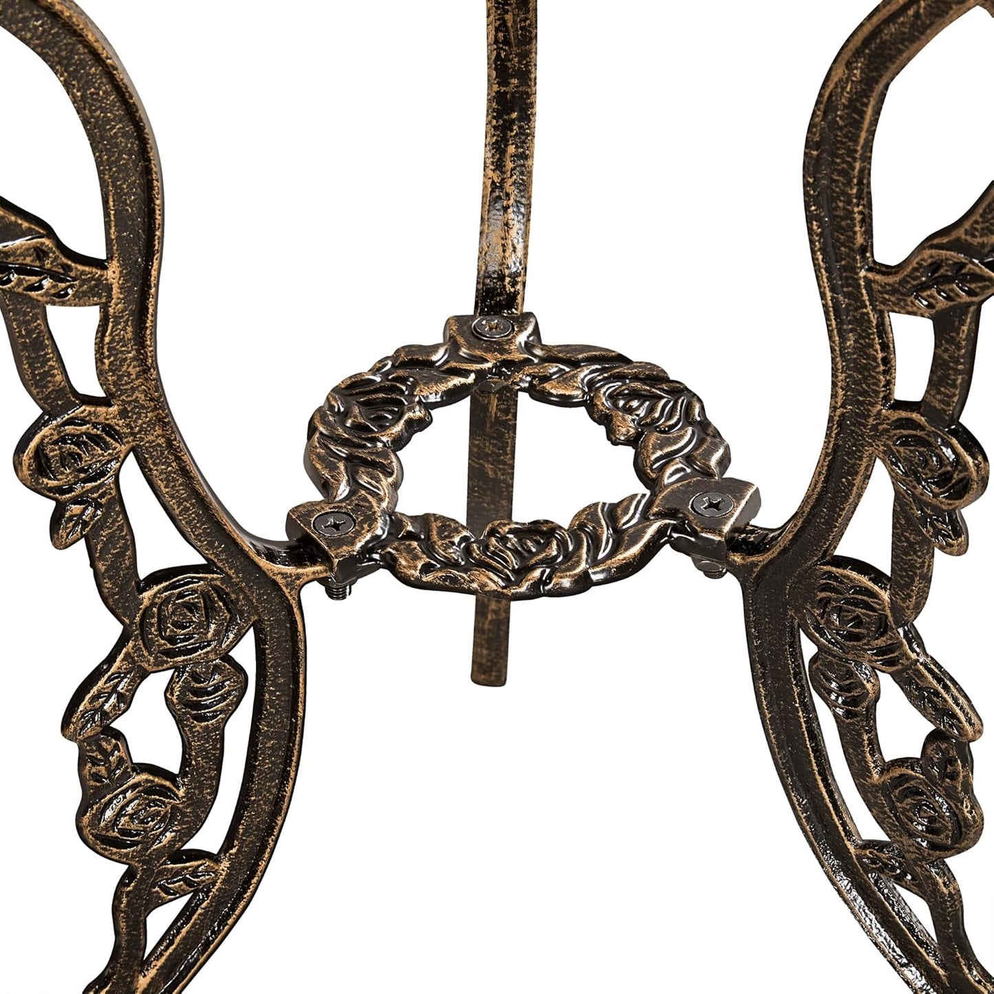 Yaheetech Bistro-Set, 3-teilig – Balkonmöbel – Aluminiumguss – Bronze
