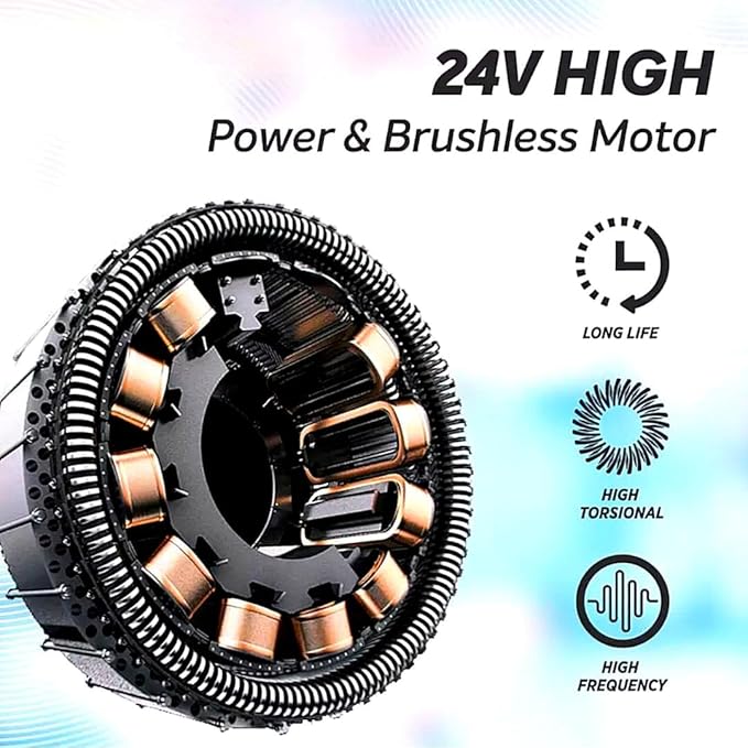 FASCIAL GUN KH-320 Tragbare elektrische Muskel- und Körpermassagepistole mit 6 Geschwindigkeiten, zur Schmerz- und Stresslinderung mit 4 Massageköpfen (Multi)