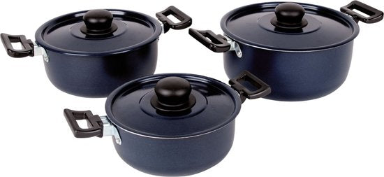 Bo-Camp – Pfannenset – Rondo – 3-teilig – Kohlenstoffstahl