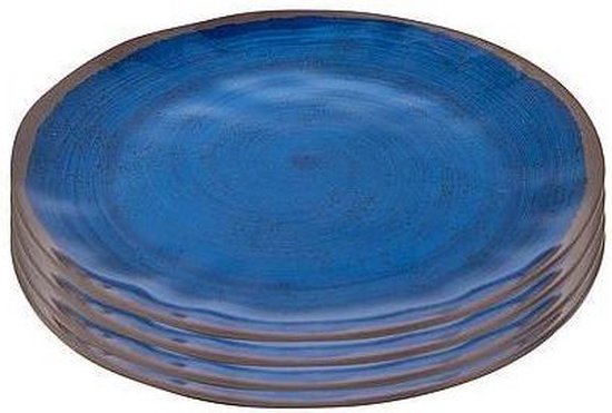 Bo-Camp – Frühstücksteller – Halo – 4 Stück – Melamin – Blau