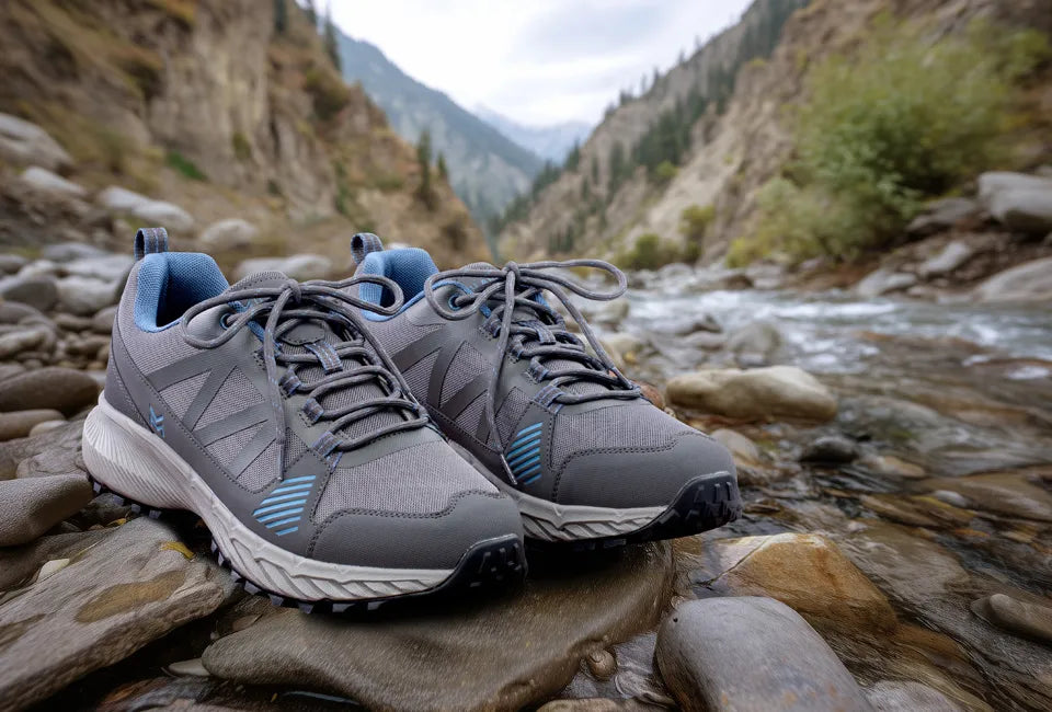 Milanoro Wanderschuhe Größe 42 – Softshell – Profilsohle – Grau/Blau