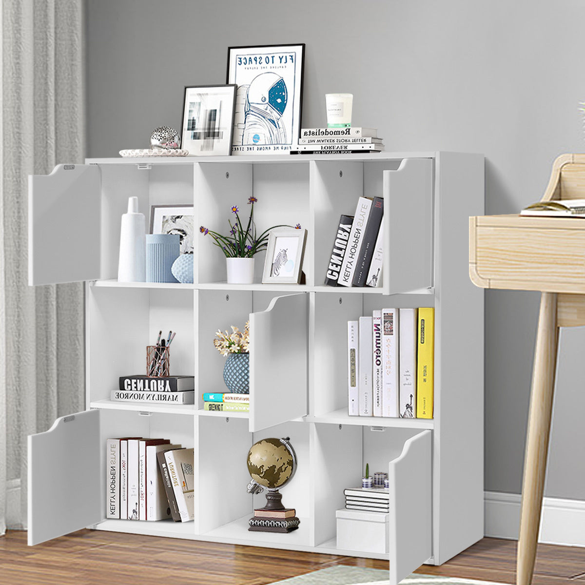 Coast Regal mit 9 Fächern und Türen - Holz - 90 x 29 x 90 cm - Weiß