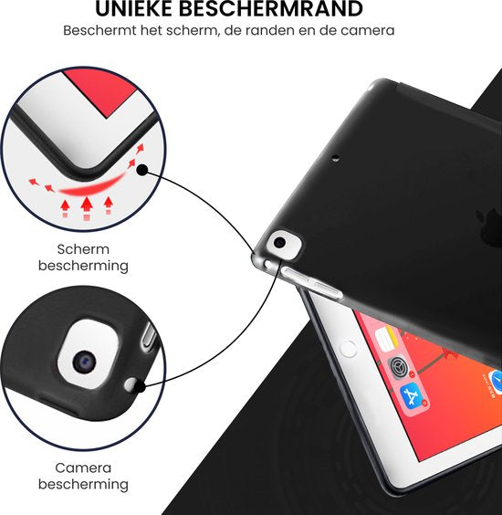 Tablet-Hülle passend für iPad Hülle 2019 - Air 3 - 10,5 Zoll - Smart Cover - Schwarz